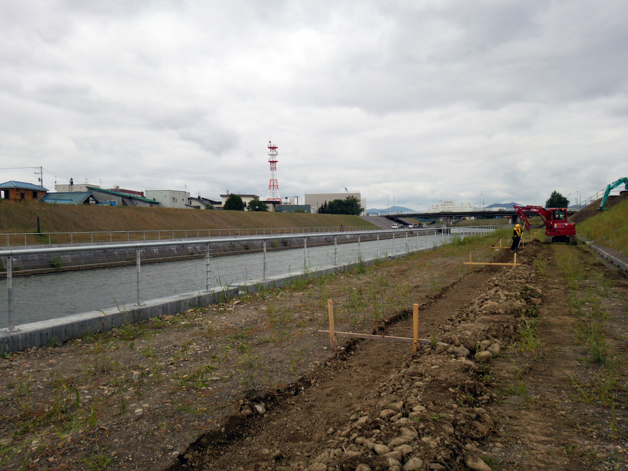 石狩川改修工事の内 永隆右岸堤防強化工事